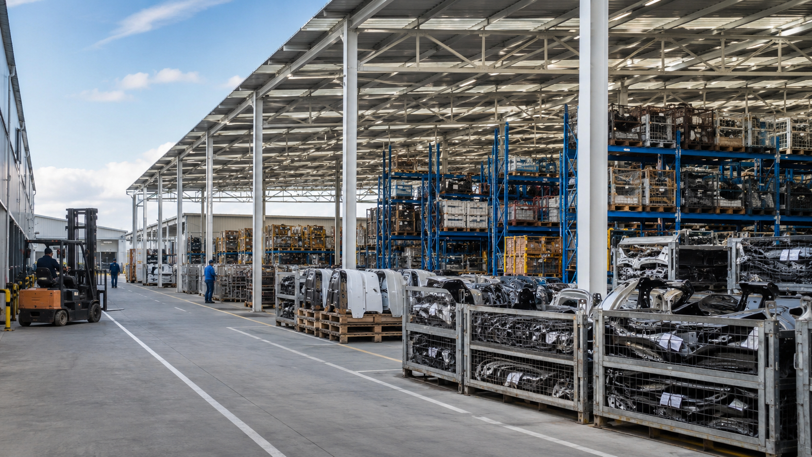 Logistica automotive: aree coperte per componenti, ricambi e semilavorati