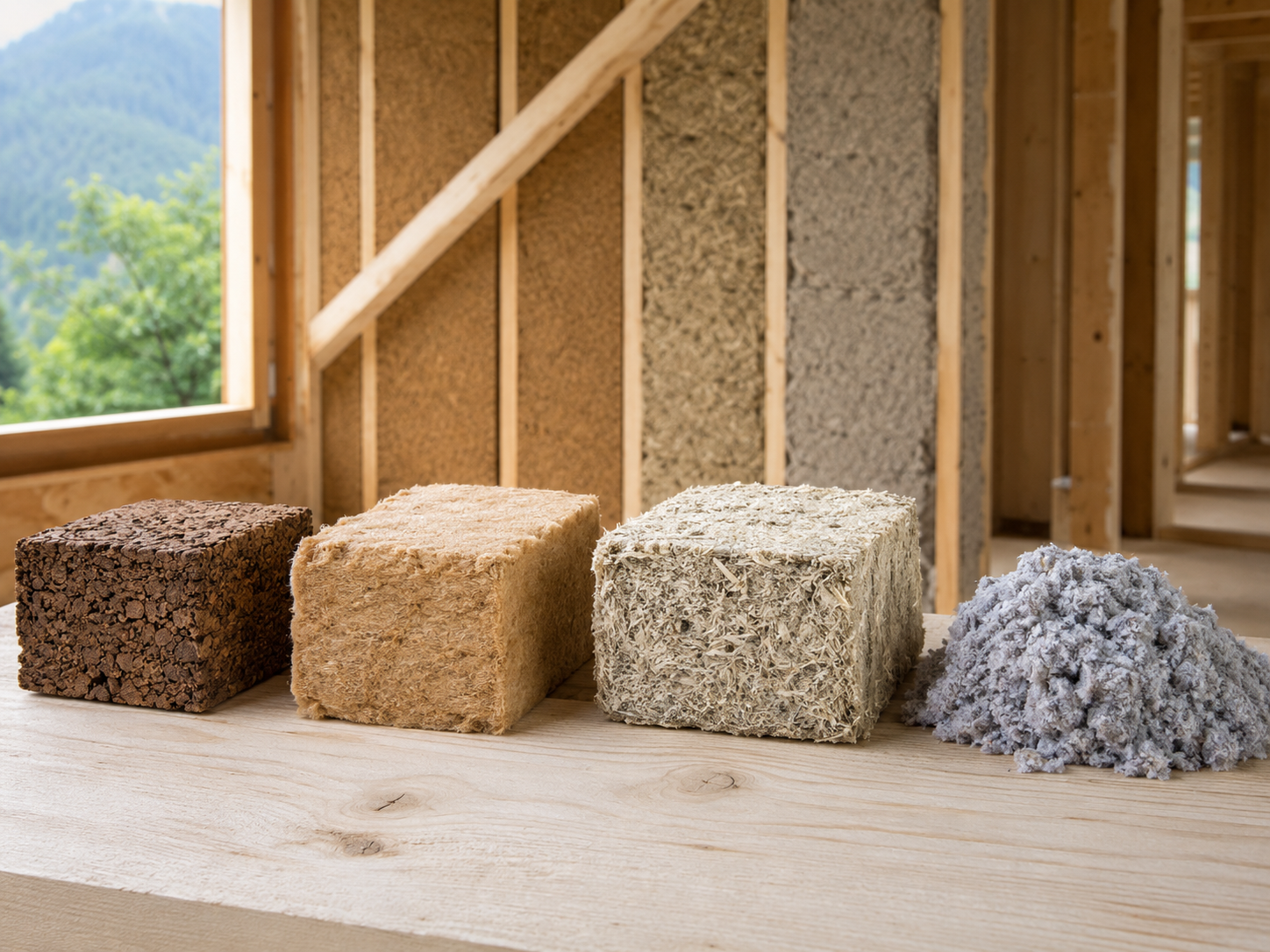 Isolamento termico naturale: fibra di legno, sughero, canapa e cellulosa a confronto