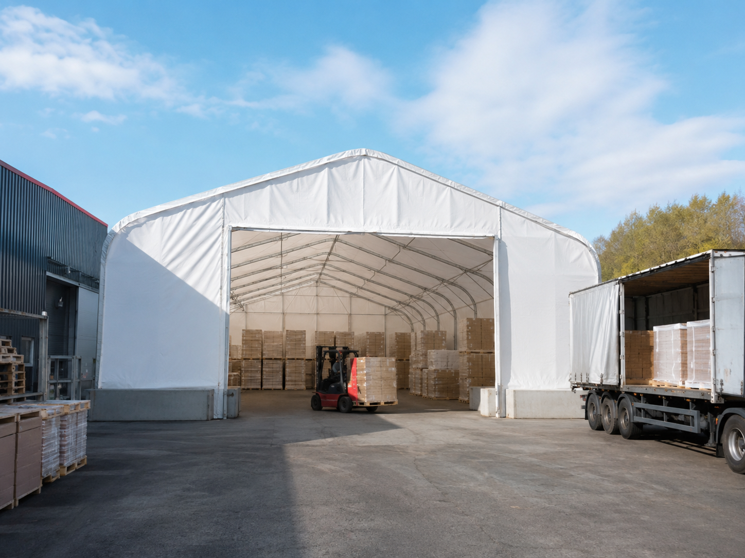 Magazzini temporanei in PVC per picchi produttivi e stagionali