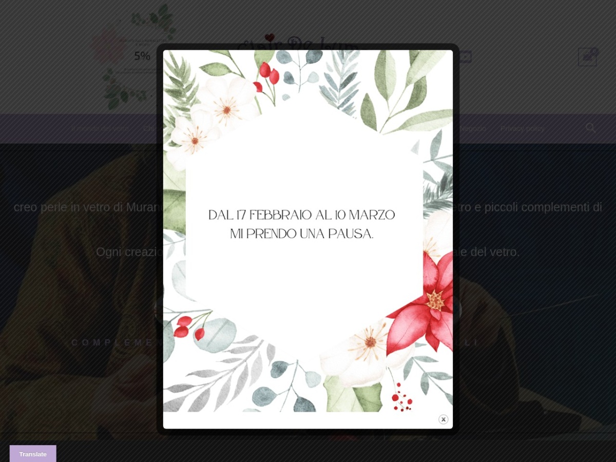 Gioielli e complementi d'arredo in vetro a lume